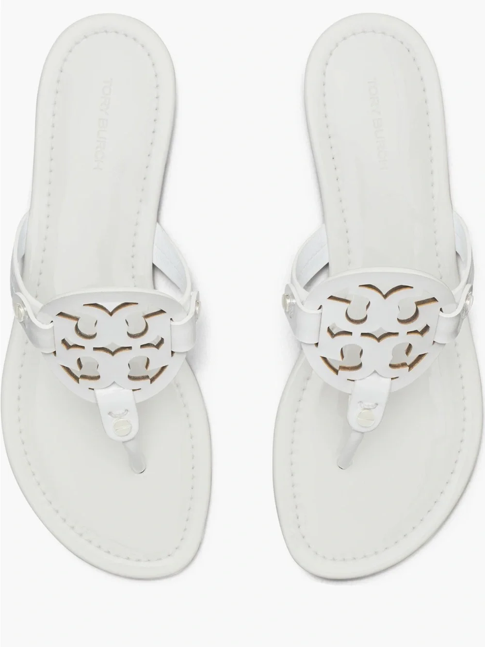 Tory Burch White Miller Thong Sandals 9